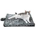 Thermal Self Warming Bed 20 x 17.5 - for Pets Dog Kittens Puppy - Grey White Black Leopard Print