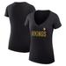 Women's G-III 4Her by Carl Banks Black Minnesota Vikings Dot Print V-Neck Fitted T-Shirt