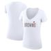 Women's G-III 4Her by Carl Banks White Cleveland Browns Dot Print V-Neck Fitted T-Shirt