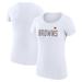 Women's G-III 4Her by Carl Banks White Cleveland Browns Dot Print Lightweight Fitted T-Shirt