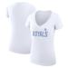 Women's G-III 4Her by Carl Banks White Kansas City Royals Dot Print V-Neck Fitted T-Shirt