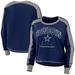 Women's WEAR by Erin Andrews Navy Dallas Cowboys Plus Size Color Block Raglan Long Sleeve T-Shirt