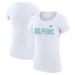 Women's G-III 4Her by Carl Banks White Miami Dolphins Dot Print Lightweight Fitted T-Shirt