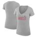 Women's G-III 4Her by Carl Banks Gray Los Angeles Angels Dot Print V-Neck Fitted T-Shirt