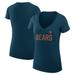 Women's G-III 4Her by Carl Banks Navy Chicago Bears Dot Print V-Neck Fitted T-Shirt