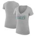 Women's G-III 4Her by Carl Banks Heather Gray Philadelphia Eagles Dot Print V-Neck Fitted T-Shirt