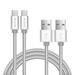 USB A to Type C Metal Braided Fast Charge Cable with Insulation Coated Steel [2 Pack 6.6 Feet] Fast Charge