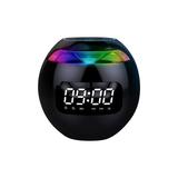 COFEST Bluetooth Alarm Clock Audio Wireless Bluetooth Speaker Portable Dual Alarm Sleep Timer Digital Wood Clock for Bedroom Bedside Black