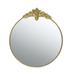 A&B Home Circular Gold Wall Mirror with Leaf Accent 36 x 2 x 40.9