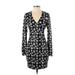 Black Halo Cocktail Dress - Sheath V Neck Long sleeves: Black Floral Dresses - New - Women's Size 2