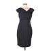 Calvin Klein Casual Dress - Sheath Cowl Neck Short sleeves: Black Print Dresses - Women's Size 8