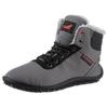 Barfußschuh LEGUANO "KOSMO", Damen, Gr. 47, grau (anthrazit), Textil, sportlich, Schuhe Barfußschuh Schnürboots, Bequemschuh, Schnürboots mit einzigartiger Halbkugel-Laufsohle