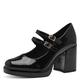 MARCO TOZZI Damen Pumps mit Riemen mit Plateausohle Vegan, Schwarz (Black Patent), 40