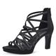 MARCO TOZZI Damen Sandalen mit Absatz Glitzer Vegan, Schwarz (Black Comb), 37