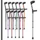 Ossenberg Soft Grip Closed Cuff Double Adjustable Crutch - Metallic Grey - Single | Height Adjustable Elbow Crutch for Men Women Adults Arthritis Soft Comfy Handle Forearm Ergonomic