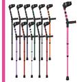 Ossenberg Soft Grip Closed Cuff Double Adjustable Crutch - Pink - Single | Height Adjustable Elbow Crutch for Men Women Adults Arthritis Soft Comfy Handle Forearm Ergonomic