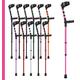 Ossenberg Soft Grip Closed Cuff Double Adjustable Crutch - Pink - Single | Height Adjustable Elbow Crutch for Men Women Adults Arthritis Soft Comfy Handle Forearm Ergonomic