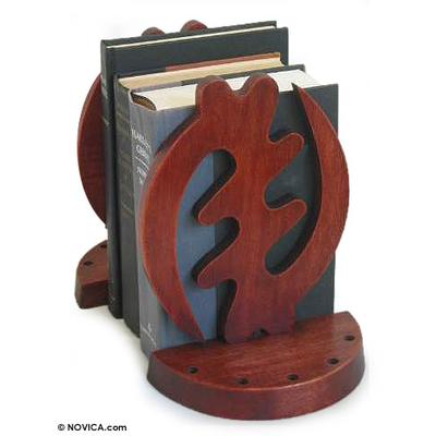 Cedar bookends, 'Fear God' (pair) - African Cedar Bookends