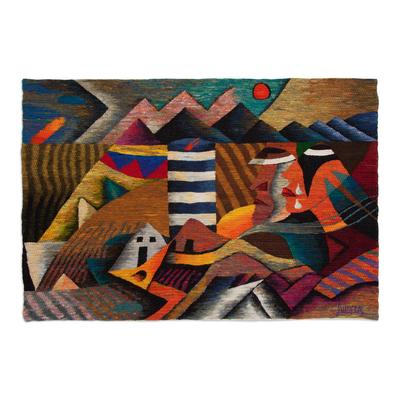 Wool tapestry, 'Andean Tears'