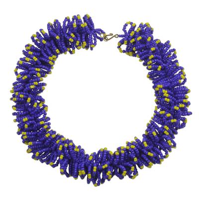 Bright Universe,'Handcrafted Recycled Glass Beaded Necklace'