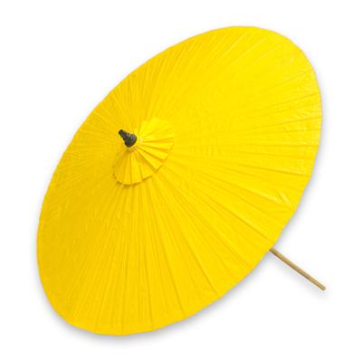 Decorative garden umbrella, 'Happy Garden in Yello...