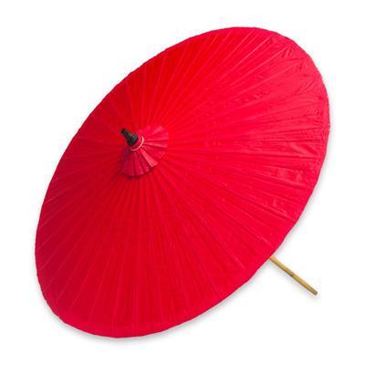 Decorative garden umbrella, 'Happy Garden in Scarlet'