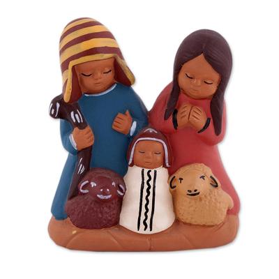 'Hand-Painted Cultural Ceramic Nativity Scene from the Andes'