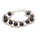 Classic Radiance,'Cultured Freshwater Pearl and Onyx Beaded Link Bracelet'