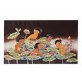 Batik wall hanging, 'Lotus Pool' - Batik Wall Hanging