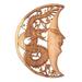 Dragon Crescent,'Hand Carved Wood Relief Wall Panel Moon and Dragon'