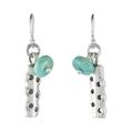 Cool Modernity,'Amazonite and Karen Silver Modern Earrings from Thailand'