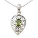 'Lime Lace' - Sterling Silver with Peridot Necklace Birthstone Jewelry