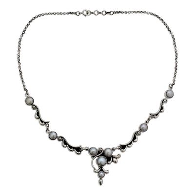 'Cloud Song' - Pearl and Sterling Silver Necklace Bridal Jewelry