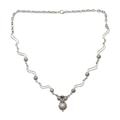 Cultured pearl pendant necklace, 'Angel Love'