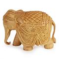 Wood Elephant Sculpture Hand Carved in India 'Majestic Elephant'