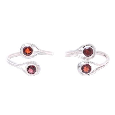 Lovely Style,'Faceted Garnet Toe Rings Crafted in India'
