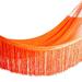 Orange Cascade,'Orange Fringed Cotton Rope Hammock (Triple) from Mexico'