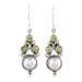 Verdant Castle,'Peridot and Cultured Pearl Dangle Earrings from India'