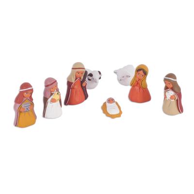 Arabic Nativity,'Hand-Painted Ceramic Arabic Nativity Scene from Peru'