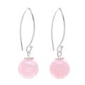 Luna in Pink,'Rose Quartz Sterling Silver Drop Earrings'