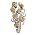 Citrine floral brooch pin, 'Sunshine Bouquet'