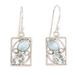 Sweet Companions,'Hand Crafted Larimar and Blue Topaz Dangle Earrings'