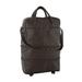 Style Traveler,'Dark Brown Leather Collapsible Travel Bag with Pockets'