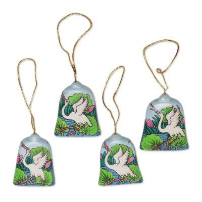 Heron Lake,'Hand Made Heron at Lakeside Holiday Ornaments (Set of 4)'