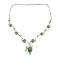 Peridot Y-necklace, 'Dew Blossom'