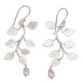 Pearl dangle earrings, 'White Forest'