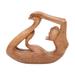 Dhanurasana Kitty,'Suar Wood Sculpture of a Cat in Dhanurasana Yoga Pose'