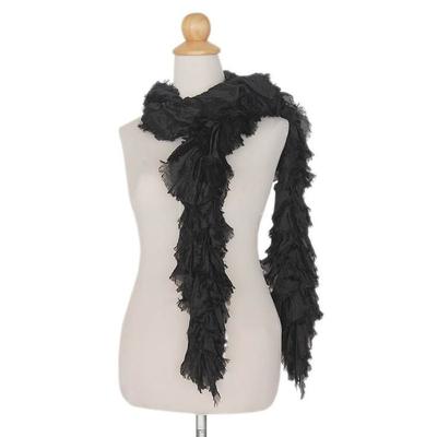 Thai scarf, 'Daring Black'