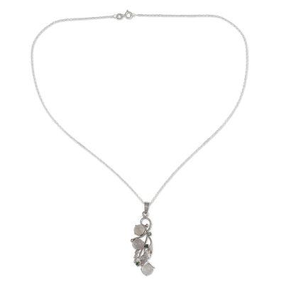 'Radiant Bouquet' - Moonstone and Silver Pendant Necklace