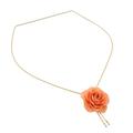 Garden Rose in Peach,'Peach Rose Lariat Style Necklace from Thailand'